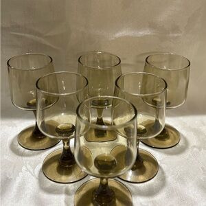 Libbey Tawny Brown Drinkware Set of 6 Vintage